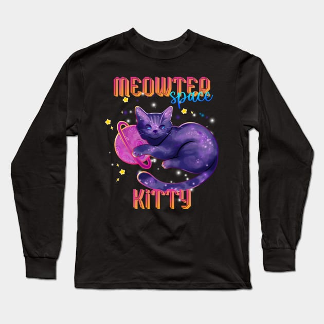 Meowter space kitty Long Sleeve T-Shirt by Maquia's Dreams